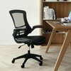Flash Furniture Mesh Contemporary Chair, 17-1/4" to 20-3/4", Adjustable Arms, Black LeatherSoft/Mesh BL-X-5M-LEA-GG